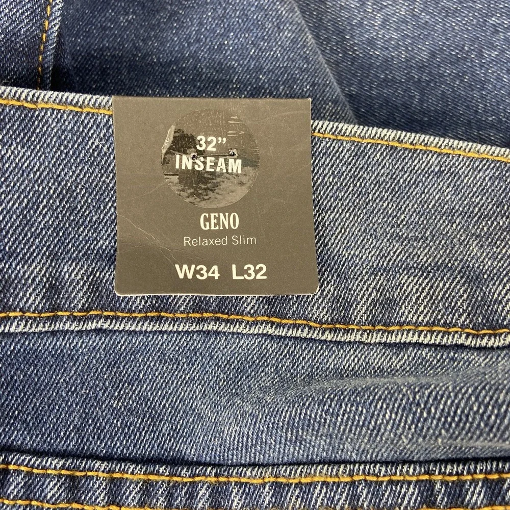 True Religion Geno Jeans Men's 34x32 Blue Relaxed Slim Row Seat Stretch New